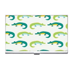 Cute-cartoon-alligator-kids-seamless-pattern-with-green-nahd-drawn-crocodiles Business Card Holder by uniart180623