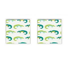 Cute-cartoon-alligator-kids-seamless-pattern-with-green-nahd-drawn-crocodiles Cufflinks (square) by uniart180623