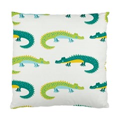 Cute-cartoon-alligator-kids-seamless-pattern-with-green-nahd-drawn-crocodiles Standard Cushion Case (one Side) by uniart180623