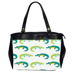 Cute-cartoon-alligator-kids-seamless-pattern-with-green-nahd-drawn-crocodiles Oversize Office Handbag (2 Sides) by uniart180623