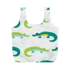 Cute-cartoon-alligator-kids-seamless-pattern-with-green-nahd-drawn-crocodiles Full Print Recycle Bag (m) by uniart180623