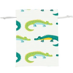 Cute-cartoon-alligator-kids-seamless-pattern-with-green-nahd-drawn-crocodiles Lightweight Drawstring Pouch (xl) by uniart180623