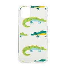 Cute-cartoon-alligator-kids-seamless-pattern-with-green-nahd-drawn-crocodiles Iphone 11 Tpu Uv Print Case by uniart180623