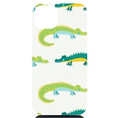 Cute-cartoon-alligator-kids-seamless-pattern-with-green-nahd-drawn-crocodiles Iphone 14 Plus Black Uv Print Case