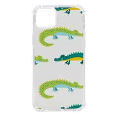 Cute-cartoon-alligator-kids-seamless-pattern-with-green-nahd-drawn-crocodiles Iphone 14 Plus Tpu Uv Print Case