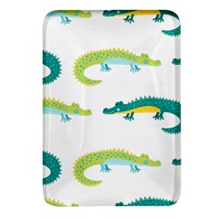 Cute-cartoon-alligator-kids-seamless-pattern-with-green-nahd-drawn-crocodiles Rectangular Glass Fridge Magnet (4 Pack)