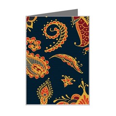 Bright-seamless-pattern-with-paisley-mehndi-elements-hand-drawn-wallpaper-with-floral-traditional Mini Greeting Card by uniart180623