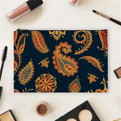 Bright-seamless-pattern-with-paisley-mehndi-elements-hand-drawn-wallpaper-with-floral-traditional Cosmetic Bag (large) by uniart180623