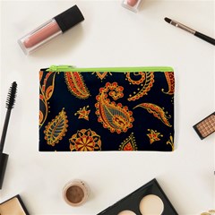 Bright-seamless-pattern-with-paisley-mehndi-elements-hand-drawn-wallpaper-with-floral-traditional Cosmetic Bag (xs) by uniart180623