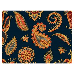 Bright-seamless-pattern-with-paisley-mehndi-elements-hand-drawn-wallpaper-with-floral-traditional Premium Plush Fleece Blanket (extra Small) by uniart180623