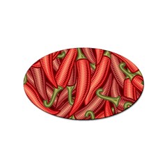 Seamless-chili-pepper-pattern Sticker Oval (10 Pack) by uniart180623