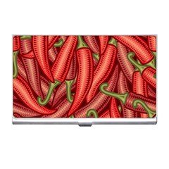 Seamless-chili-pepper-pattern Business Card Holder by uniart180623