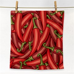 Seamless-chili-pepper-pattern Face Towel by uniart180623