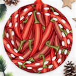 Seamless-chili-pepper-pattern Round Filigree Ornament (Two Sides) Front