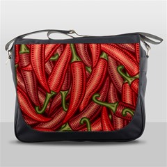 Seamless-chili-pepper-pattern Messenger Bag by uniart180623