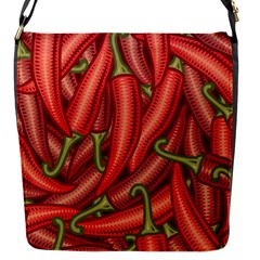 Seamless-chili-pepper-pattern Flap Closure Messenger Bag (s) by uniart180623