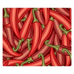 Seamless-chili-pepper-pattern Two Sides Premium Plush Fleece Blanket (small) by uniart180623