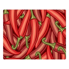 Seamless-chili-pepper-pattern Two Sides Premium Plush Fleece Blanket (large) by uniart180623