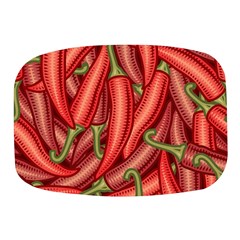 Seamless-chili-pepper-pattern Mini Square Pill Box by uniart180623