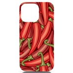 Seamless-chili-pepper-pattern iPhone 14 Pro Max Black UV Print Case Front