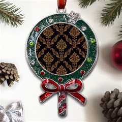 Vintage-pattern Metal X mas Lollipop With Crystal Ornament