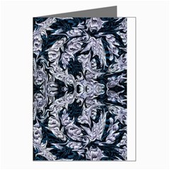 Cobalt Grey Arabesque Greeting Cards (pkg Of 8) by kaleidomarblingart