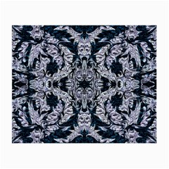 Cobalt Grey Arabesque Small Glasses Cloth (2 Sides) by kaleidomarblingart