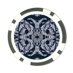 Cobalt Grey Arabesque Poker Chip Card Guard