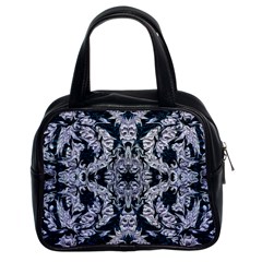 Cobalt Grey Arabesque Classic Handbag (two Sides) by kaleidomarblingart