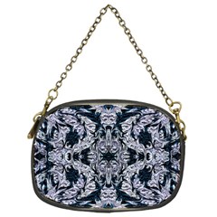 Cobalt Grey Arabesque Chain Purse (one Side) by kaleidomarblingart