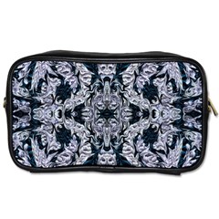 Cobalt Grey Arabesque Toiletries Bag (two Sides) by kaleidomarblingart