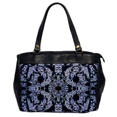 Cobalt Grey Arabesque Oversize Office Handbag by kaleidomarblingart