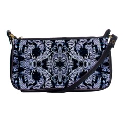 Cobalt Grey Arabesque Shoulder Clutch Bag by kaleidomarblingart