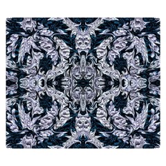 Cobalt Grey Arabesque Two Sides Premium Plush Fleece Blanket (small) by kaleidomarblingart