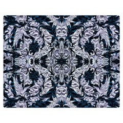 Cobalt Grey Arabesque Two Sides Premium Plush Fleece Blanket (medium) by kaleidomarblingart