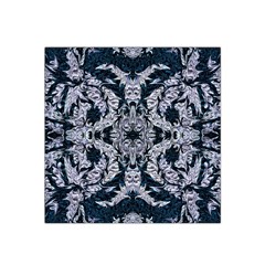 Cobalt Grey Arabesque Satin Bandana Scarf 22  X 22  by kaleidomarblingart