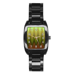 Zig Zag Chevron Classic Pattern Stainless Steel Barrel Watch