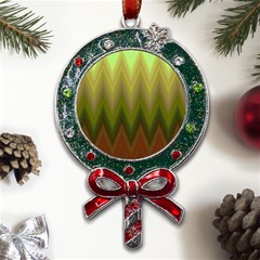 Zig Zag Chevron Classic Pattern Metal X mas Lollipop With Crystal Ornament by Celenk