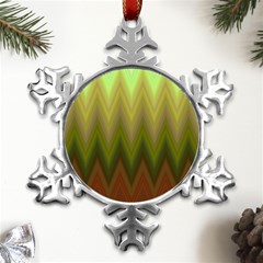 Zig Zag Chevron Classic Pattern Metal Small Snowflake Ornament by Celenk