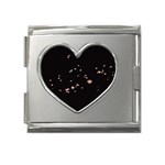 Abstract Rose Gold Glitter Background Mega Link Heart Italian Charm (18mm) Front