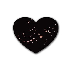 Abstract Rose Gold Glitter Background Rubber Heart Coaster (4 Pack) by artworkshop