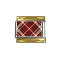 Tartan-scotland-seamless-plaid-pattern-vector-retro-background-fabric-vintage-check-color-square-geo Gold Trim Italian Charm (9mm) by uniart180623