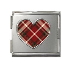 Tartan-scotland-seamless-plaid-pattern-vector-retro-background-fabric-vintage-check-color-square-geo Mega Link Heart Italian Charm (18mm) by uniart180623