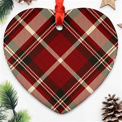 Tartan-scotland-seamless-plaid-pattern-vector-retro-background-fabric-vintage-check-color-square-geo Heart Ornament (two Sides) by uniart180623