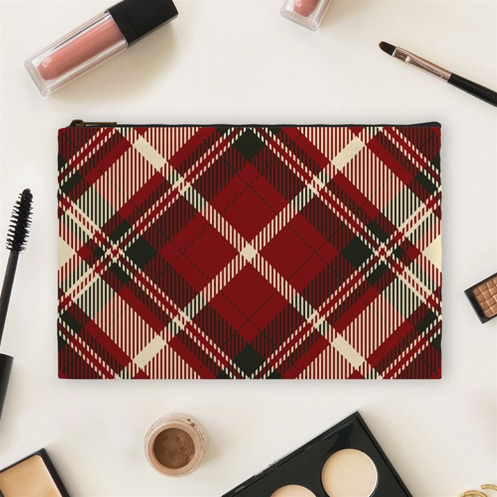 Tartan-scotland-seamless-plaid-pattern-vector-retro-background-fabric-vintage-check-color-square-geo Cosmetic Bag (Large)