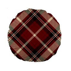 Tartan-scotland-seamless-plaid-pattern-vector-retro-background-fabric-vintage-check-color-square-geo Standard 15  Premium Round Cushions