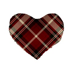 Tartan-scotland-seamless-plaid-pattern-vector-retro-background-fabric-vintage-check-color-square-geo Standard 16  Premium Heart Shape Cushions by uniart180623