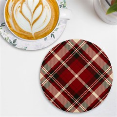 Tartan-scotland-seamless-plaid-pattern-vector-retro-background-fabric-vintage-check-color-square-geo Uv Print Round Tile Coaster by uniart180623