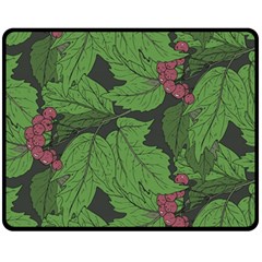 Seamless-pattern-with-hand-drawn-guelder-rose-branches Fleece Blanket (medium) by uniart180623