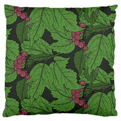 Seamless-pattern-with-hand-drawn-guelder-rose-branches Large Premium Plush Fleece Cushion Case (one Side) by uniart180623